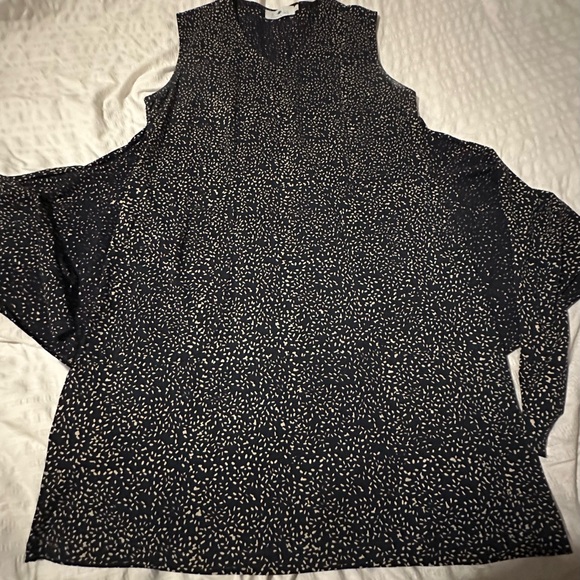 2 way beautiful tie dress- Navy blue with cream speckles- excellent condition - Picture 6 of 11